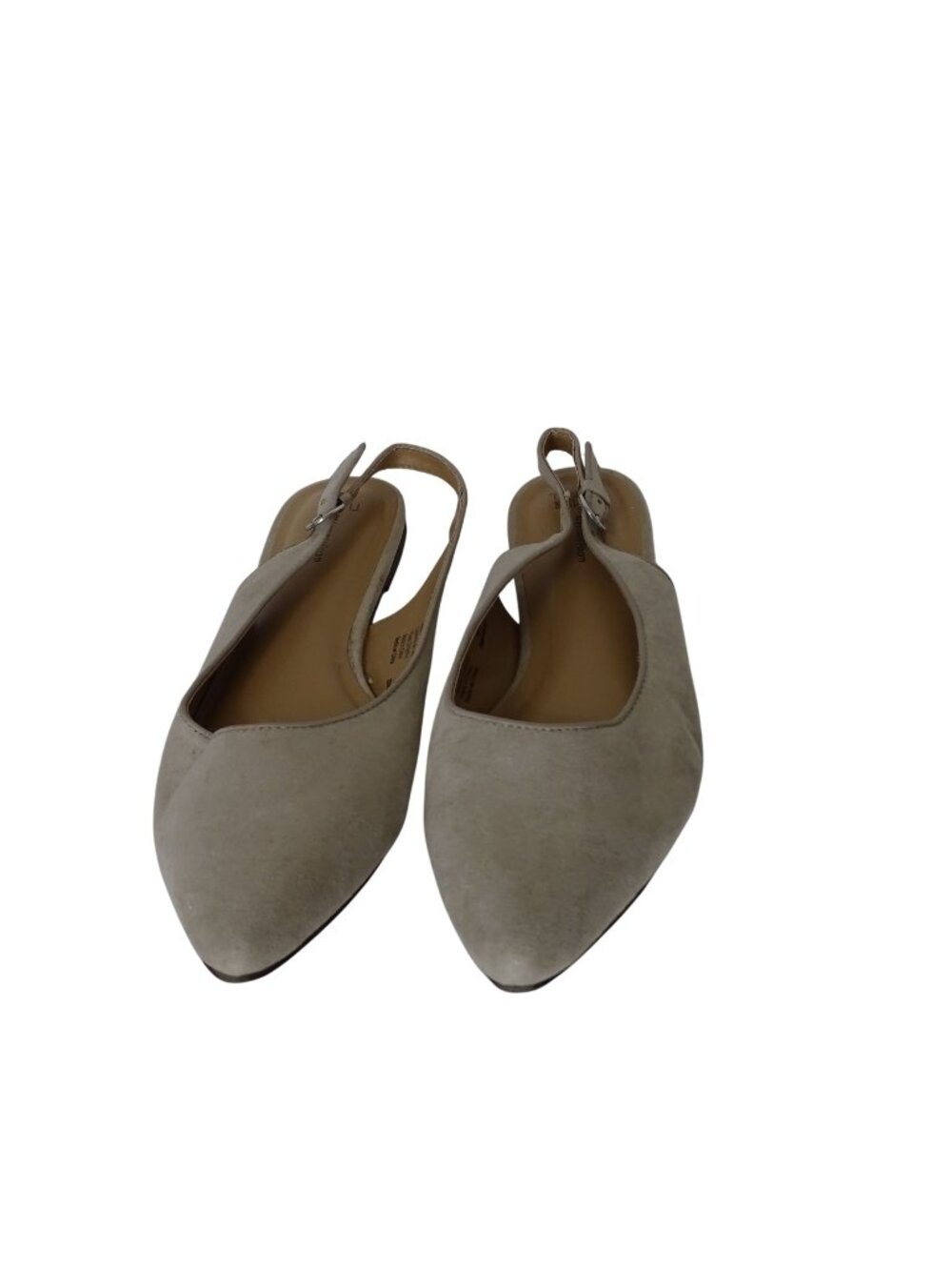 Time and Tru Beige Pointed Toe Slingback Flats Memory Foam Size 11 Fabric Upper